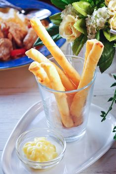 Delicious mix spring rolls with sweet chilly dip Cheese