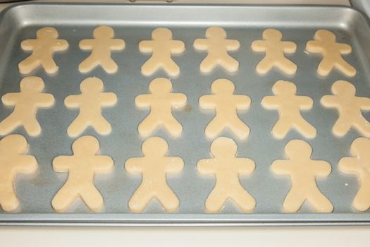 Making shortbread cookies together at home before Christmas.
