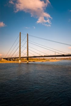 Bridge and river with city landscape