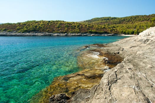 beautiful rocky beach in croatia