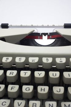 a close up of typewriter, deep field of depth.