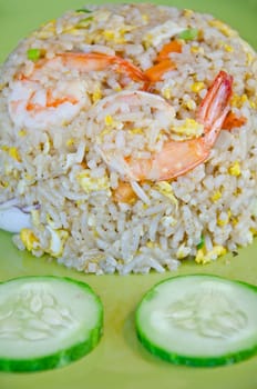 Fried rice with shrimp, Thai food.