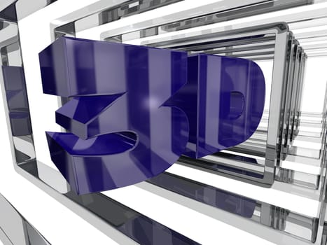 Purple 3D Design with a white background