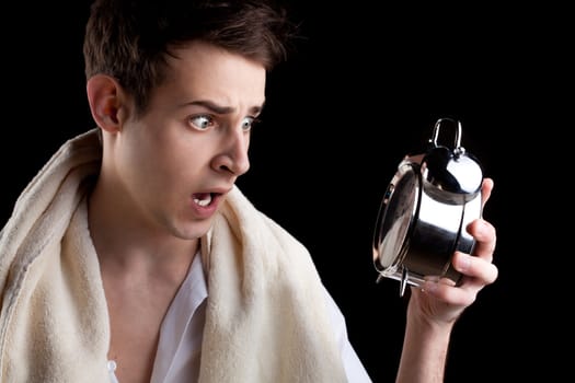 Portrait of a man with a clock 2