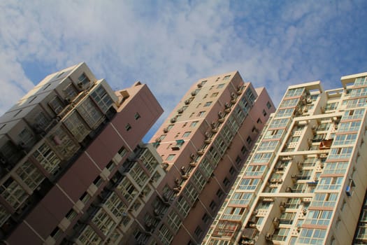 Tall apartment buildings, in Beijing, China
