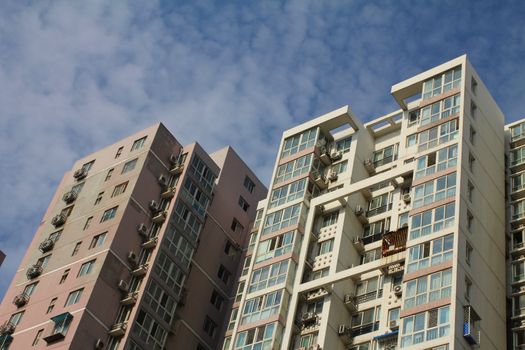 Tall apartment buildings, in Beijing, China
