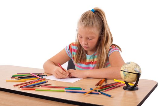 Adorable child playing over isolated background