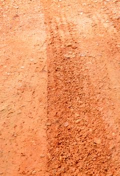 Wheel tracks on dirt road
