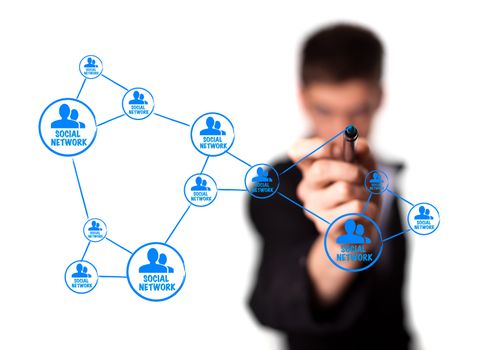 Web 2.0 diagram showing social networking concept 