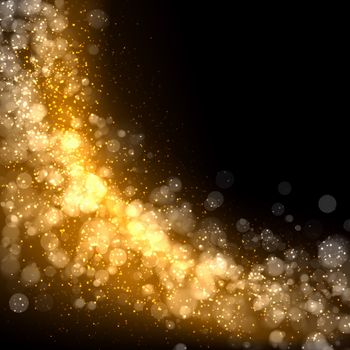 Gold colour bokeh abstract light background. Illustration