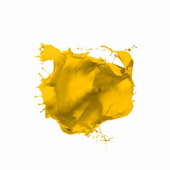 Bright colour paint splash on white background