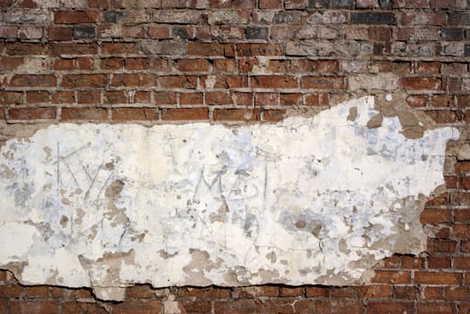 the old brick wall in grunge style