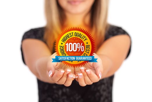 Woman hands holding Business symbol