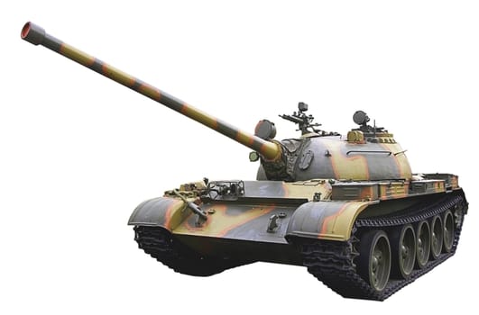 isolated soviet light tank on white background
