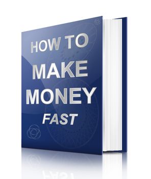 Illustration depicting a book with a making money concept title. White background.