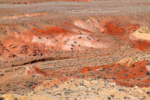 Beautifully colored rocky landscape near the San Rafael Reef of Utah.