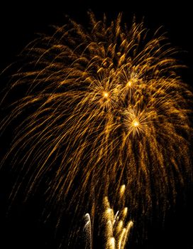 beautiful fireworks against the dark sky, fireworks