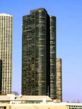 Chicago, USA - December 31, 2003: The Harbor Point Skyscraper in downtown Chicago was completed in 1975 and is over 500 feet tall.