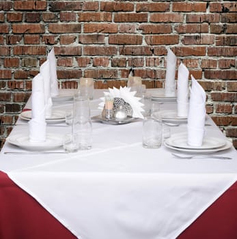 restaurant interior background, brick wall 