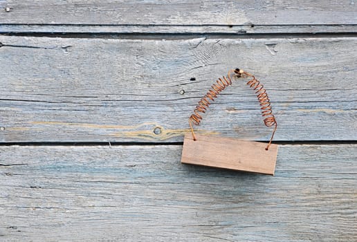 old sign on distressed wooden wall