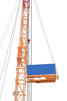 crane with blank banner