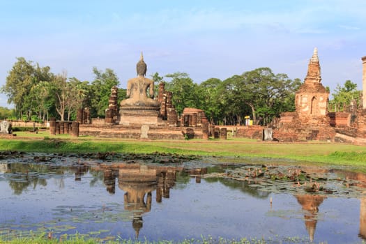 Buddha Statue at Temple in Sukhothai Historical park , Thailand