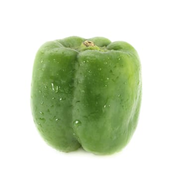 juicy and fresh green pepper isolated on white