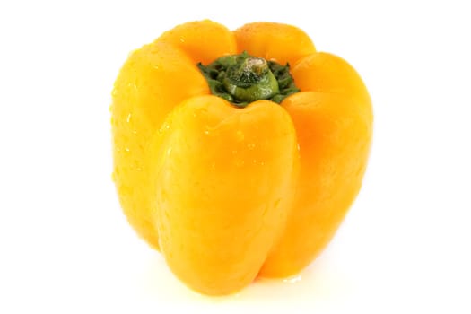 juicy and fresh yellow pepper isolated on white