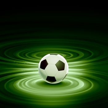 Black and white football or soccer ball, colour illustration