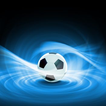 Black and white football or soccer ball, colour illustration