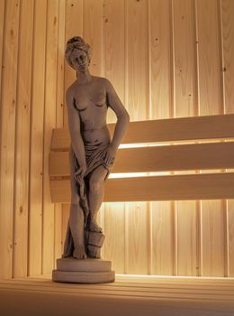 statute of naked woman in sauna