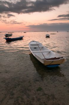 Many boats near Nusa Lembongan island, Indonesia