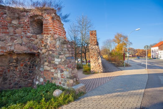 Niederlagetor Gate and remains of Fuerstenwalde city walls, Germany