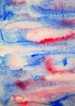 Abstract watercolor background with colorful different layers on paper texture