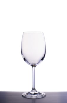 Empty wine glass isolated on white background