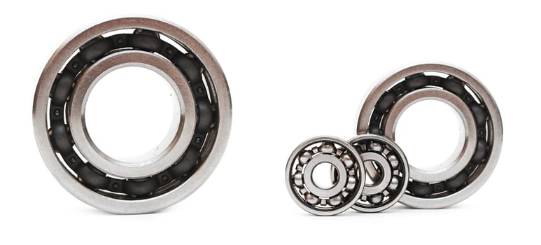 ball bearings on white background