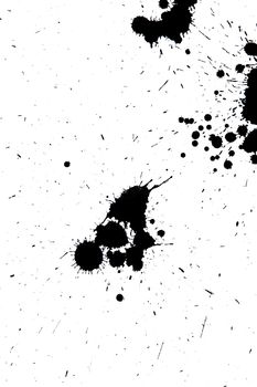 Black drop ink splatter. Gloss brush paint spot, grunge blot, art blob, oil, abstract droplet. Splat, liquid illustration.