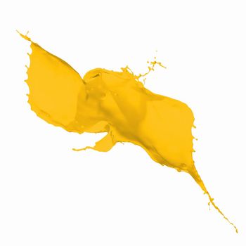 Bright colour paint splash on white background