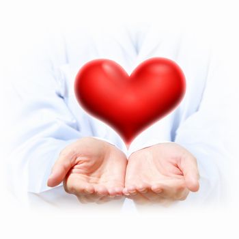 A Big Red Heart in thehand of a person