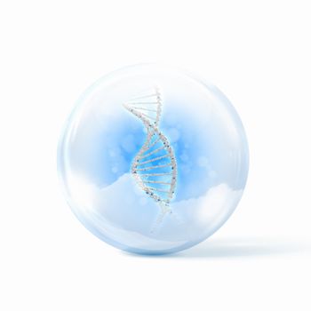 Image of DNA strand inside a glass sphere