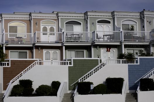 Townhouses near the beach in California