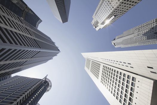 Office Building Towers in Singapore Financial Central Business District