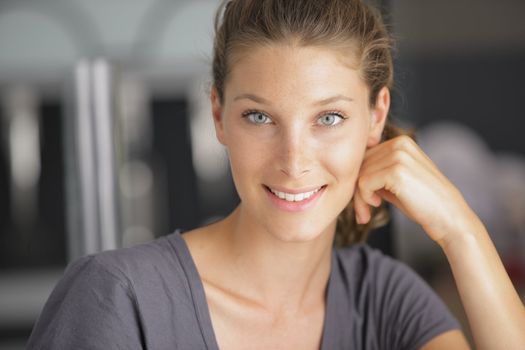 Closeup portrait of an attractive young woman