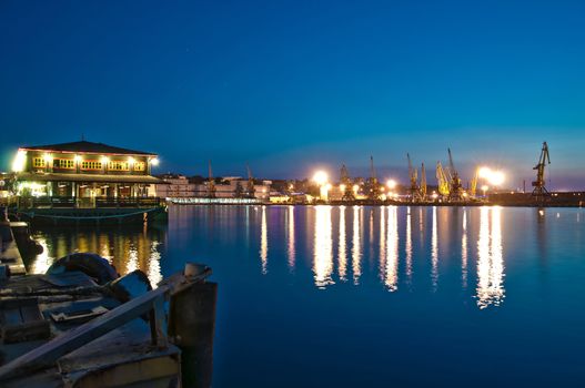 View from the mooring in the Odessa seaport.