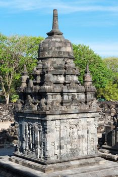 Perwara (guardian) temple in Candi Sewu complex (means 1000 temples). It has 253 building structures (8th Century) and it is the second largest Buddhist temple in Java, Indonesia.