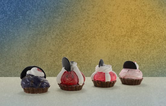 imitation cupckaes with grunge background