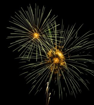 beautiful fireworks against the dark sky, fireworks