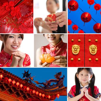 Collection / collage photo of Chinese new year concept