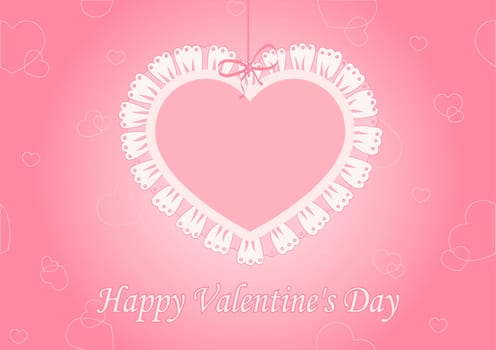 greeting card with hearts on a pink background Valentine's Day