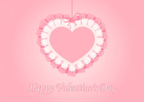 greeting card with hearts on a pink background Valentine's Day